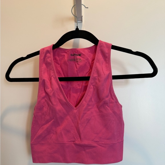 Garage Pink Ribbed Crop Top - Picture 1 of 1